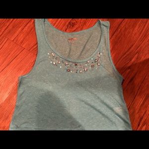blue crop tank